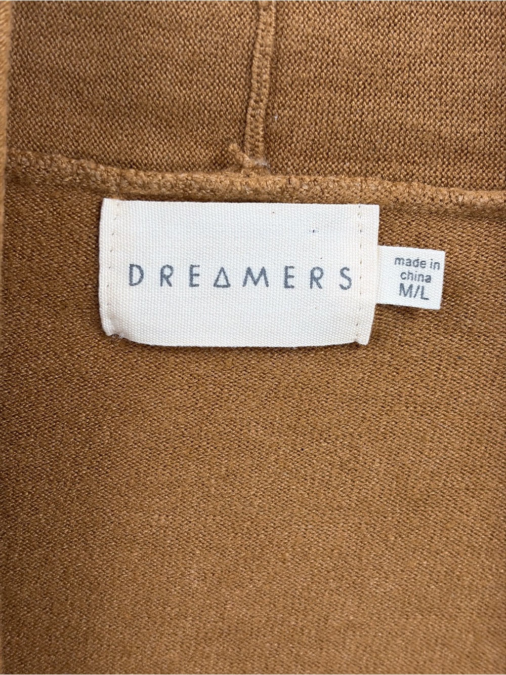 Dreamers Mustard Camel Open-Front Draped Cardigan - Picture 3 of 5